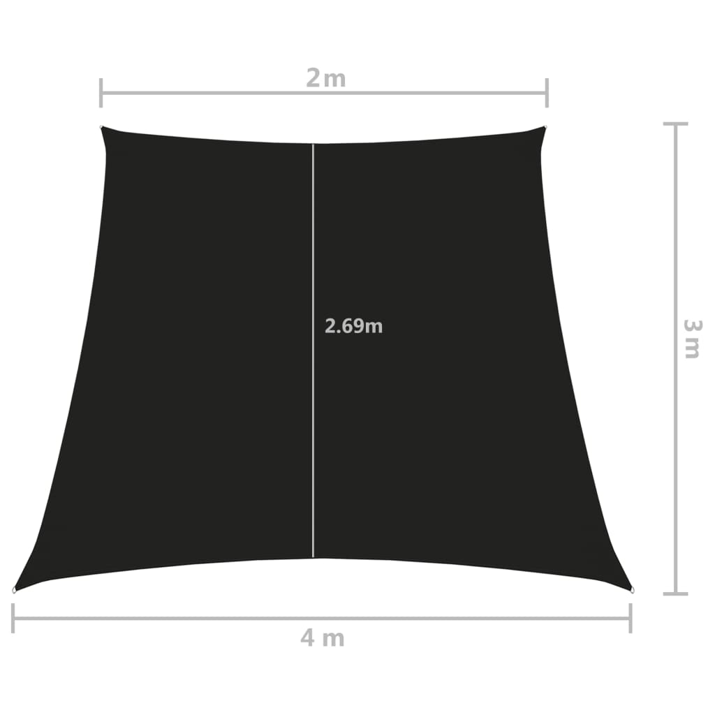 Schaduwdoek trapezium zwart waterdicht oxford stof detail 5