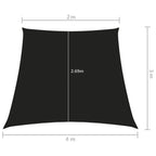 Schaduwdoek trapezium zwart waterdicht oxford stof detail 5