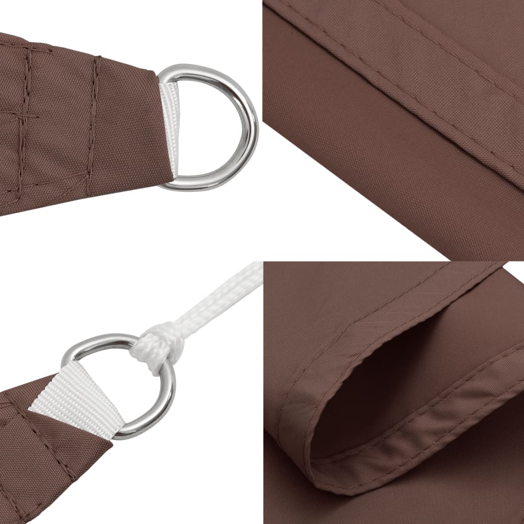 Schaduwdoek driehoekig bruin waterdicht oxford stof detail 5