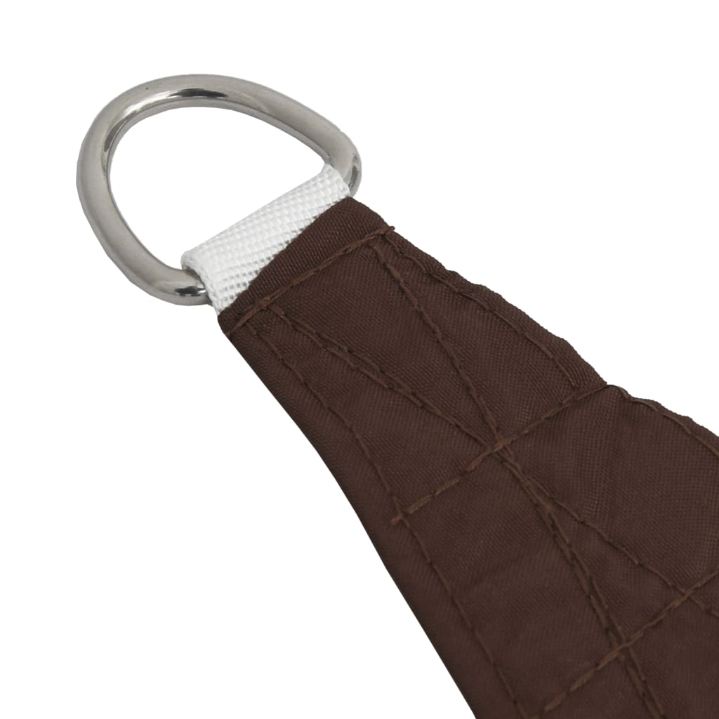 Schaduwdoek trapezium bruin waterdicht oxford stof detail 3