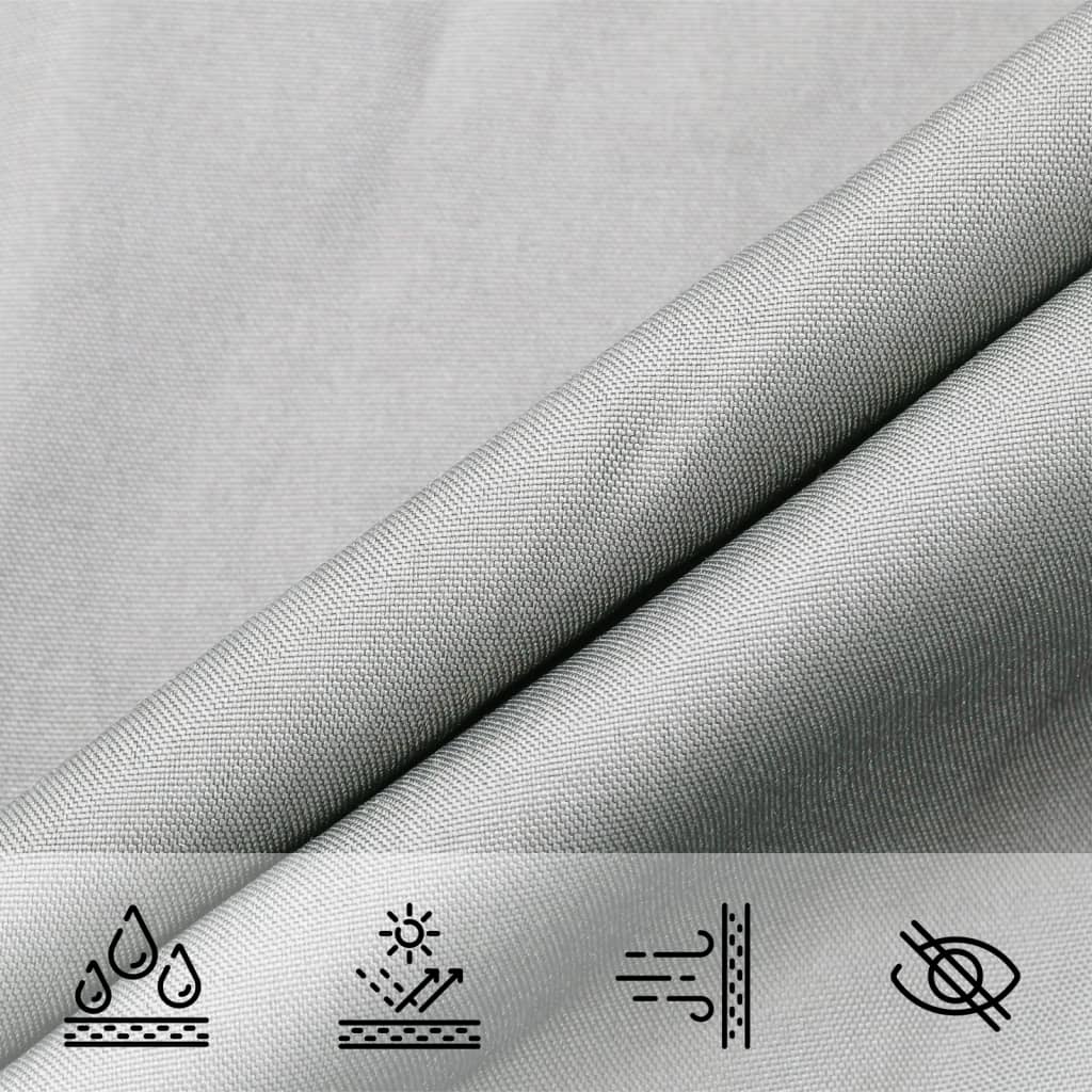 Schaduwdoek rechthoekig lichtgrijs waterdicht oxford stof detail 7