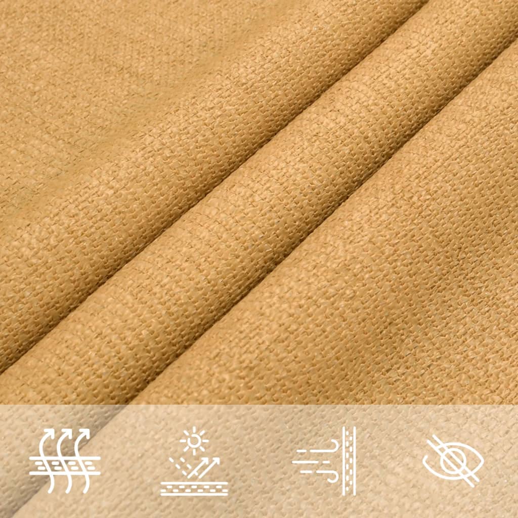 Schaduwdoek rechthoekig zand waterdoorlatend HDPE 160 g/m² detail 7