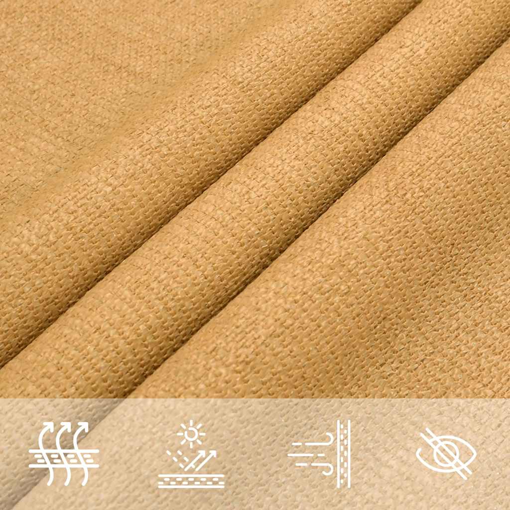Schaduwdoek driehoekig zand waterdoorlatend HDPE 160 g/m² detail 7