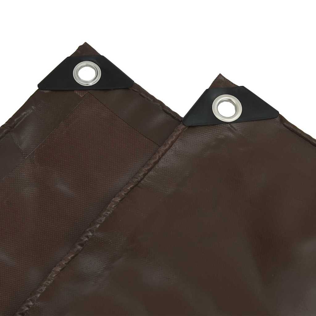 Detail van bruin afdekzeil van 650 g per m²