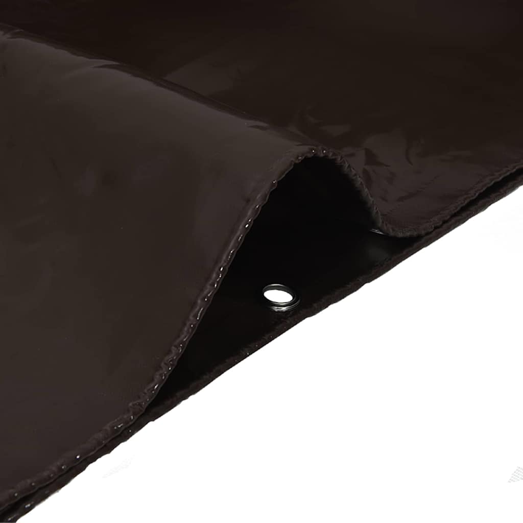 Detail van bruin afdekzeil van 650 g per m²