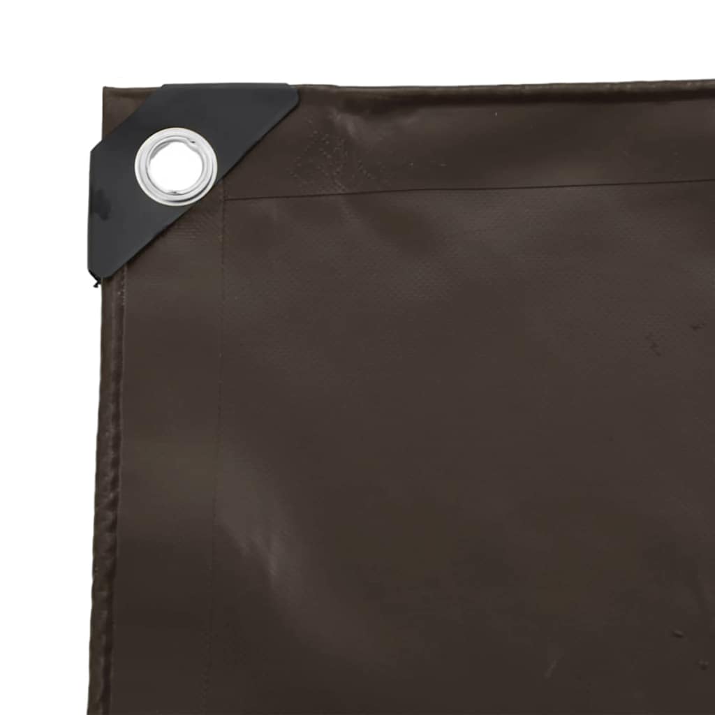 Detail van bruin afdekzeil van 650 g per m²