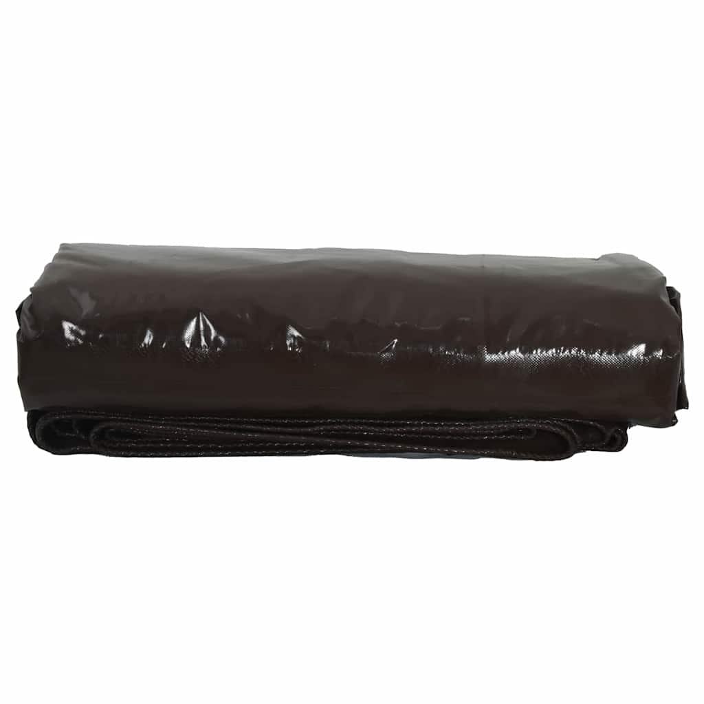 Bruin afdekzeil van 650 g per m² met canvas en PVC-coating