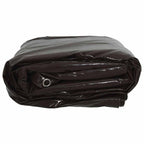 Bruin afdekzeil van 650 g per m² met canvas en PVC-coating