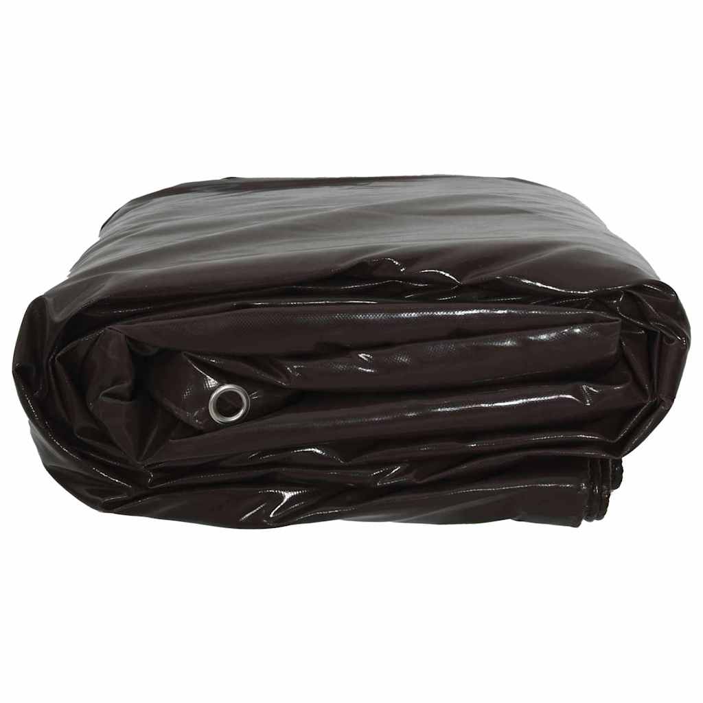 Bruin afdekzeil van 650 g per m² met canvas en PVC-coating