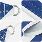 Schaduwdoek vierkant blauw/wit waterdicht oxford stof detail 3