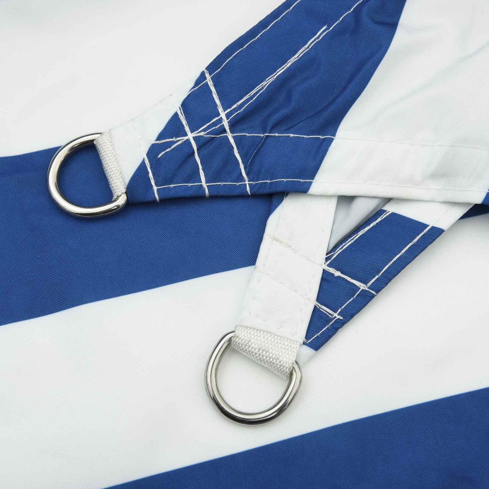 Schaduwdoek vierkant blauw/wit waterdicht oxford stof detail 4