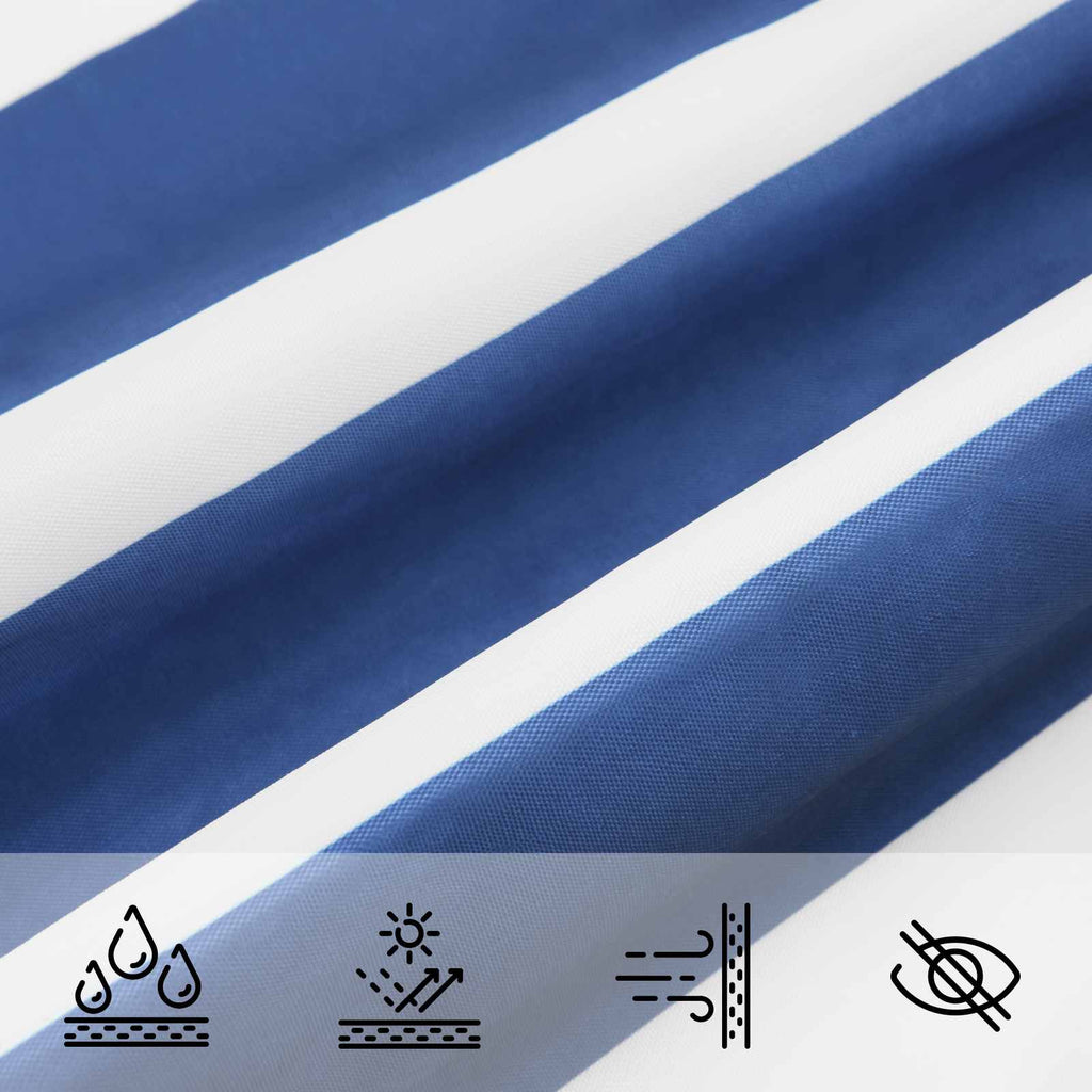 Schaduwdoek vierkant blauw/wit waterdicht oxford stof detail 5
