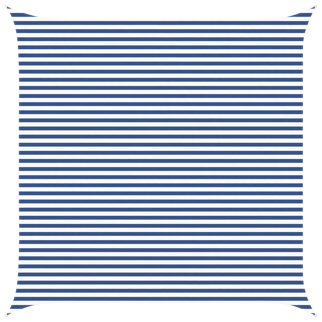 Schaduwdoek vierkant blauw/wit waterdicht oxford stof