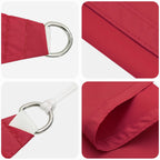 Schaduwdoek rechthoekig rood waterdicht oxford stof detail 3