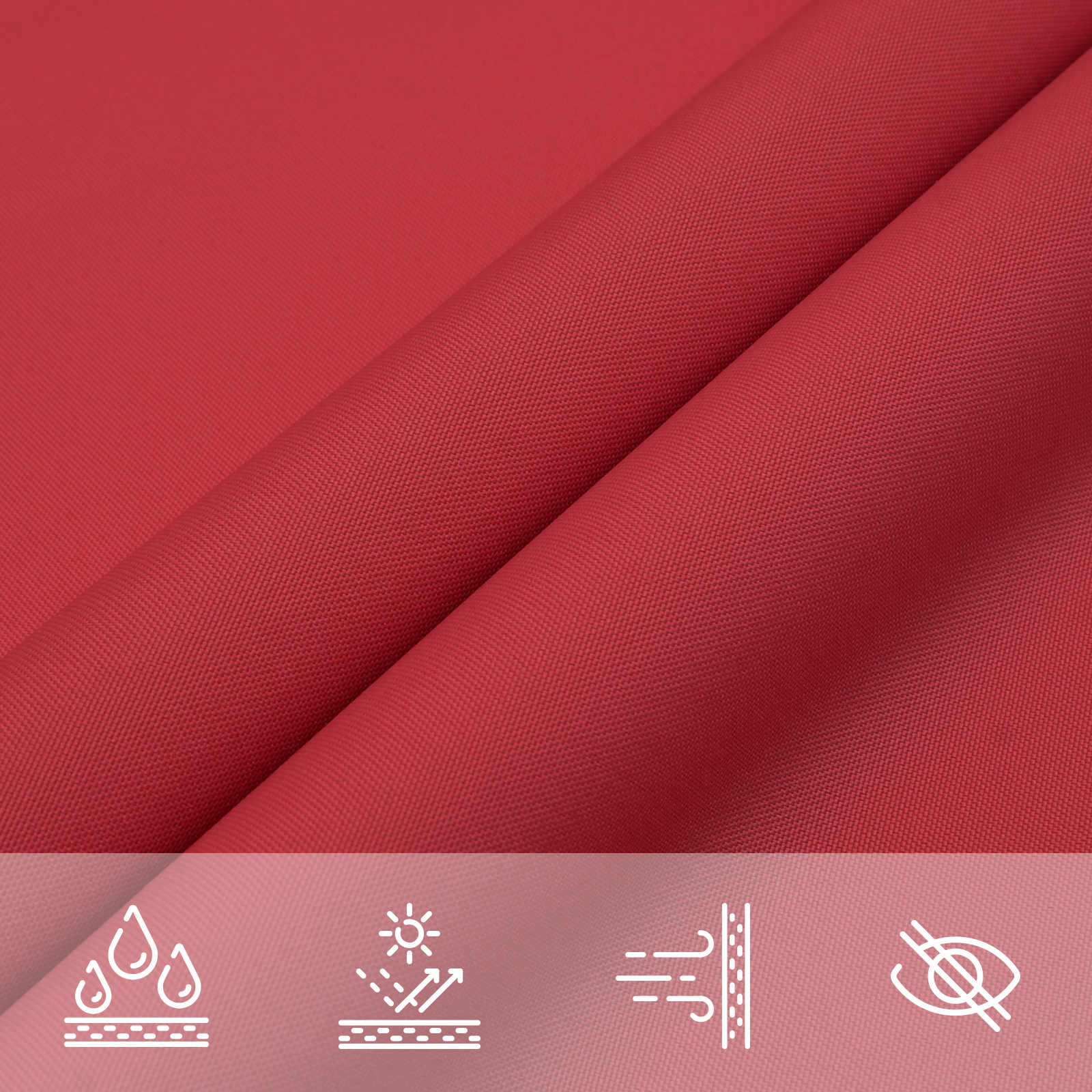 Schaduwdoek rechthoekig rood waterdicht oxford stof detail 5