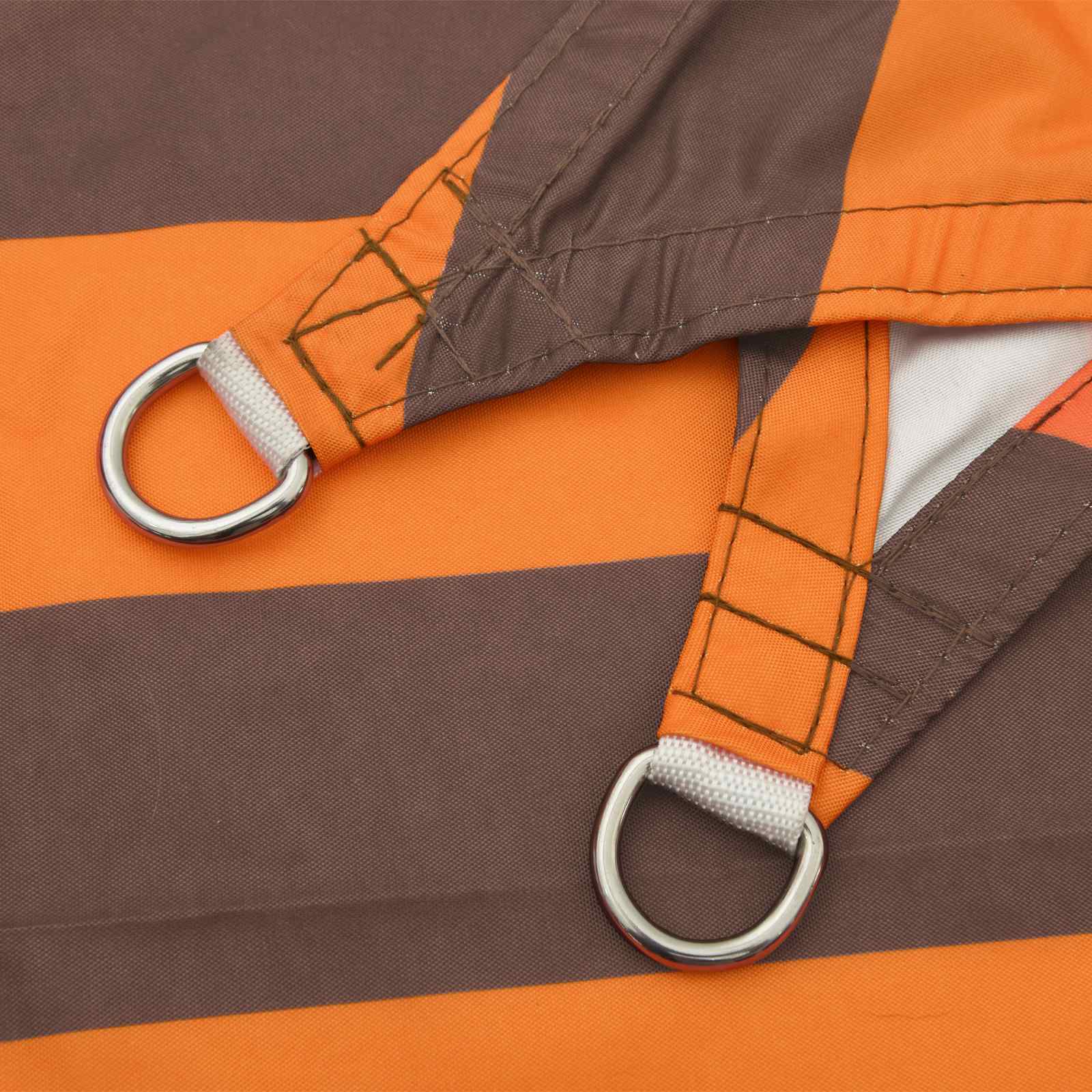 Schaduwdoek rechthoekig bruin waterdicht oxford stof detail 4