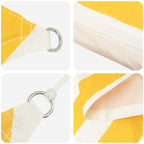 Schaduwdoek driehoekig geel/wit waterdicht oxford stof detail 3