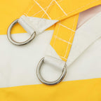 Schaduwdoek driehoekig geel/wit waterdicht oxford stof detail 4