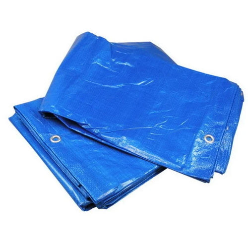 Afdekzeil 10 x 12 meter met ogen - Blauw - 75 gram