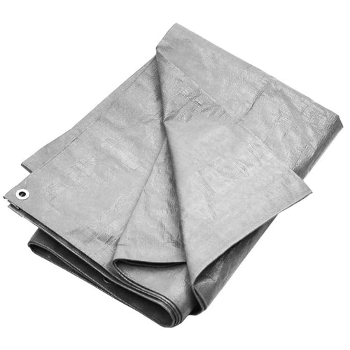 Grijs HDPE afdekzeil met metalen ogen