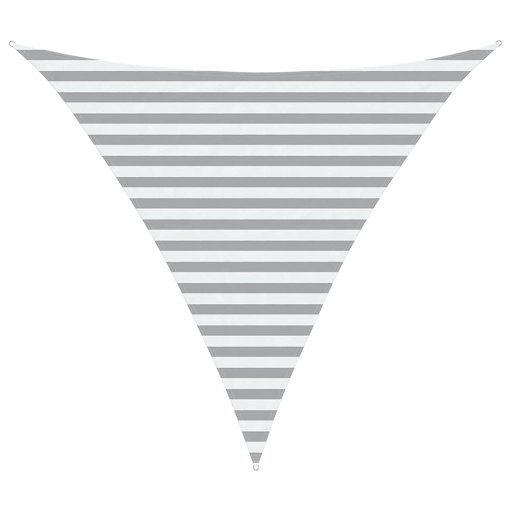 Driehoekig schaduwdoek in lichtgrijs en wit