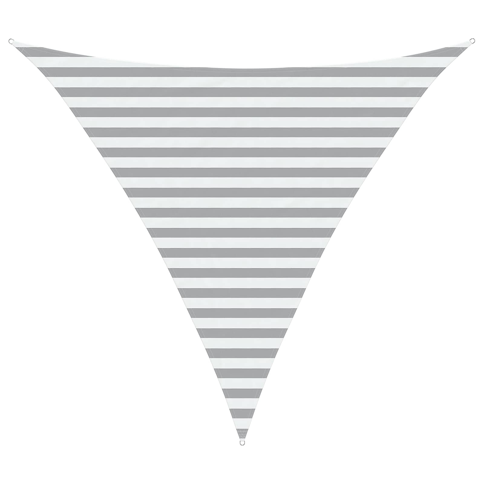 Driehoekig schaduwdoek in lichtgrijs en wit