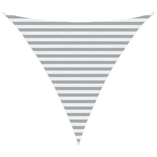 Driehoekig schaduwdoek in lichtgrijs en wit