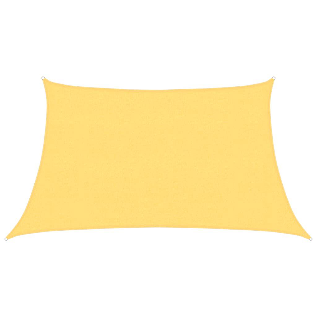 Beige trapezium HDPE schaduwdoek detail 2
