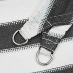 Antraciet/wit driehoekig HDPE schaduwdoek detail 2