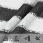 Antraciet/wit driehoekig HDPE schaduwdoek detail 3