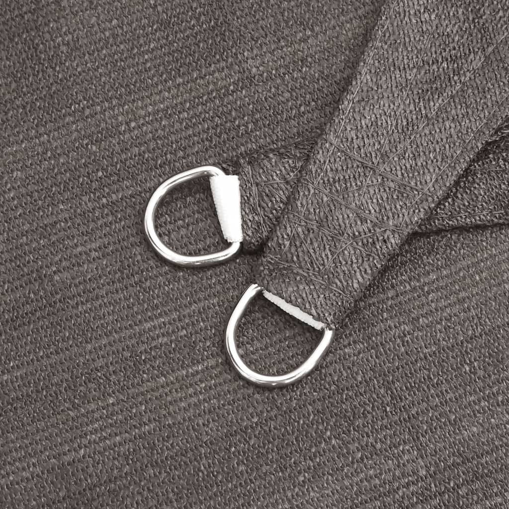 Antraciet trapezium HDPE schaduwdoek detail 6