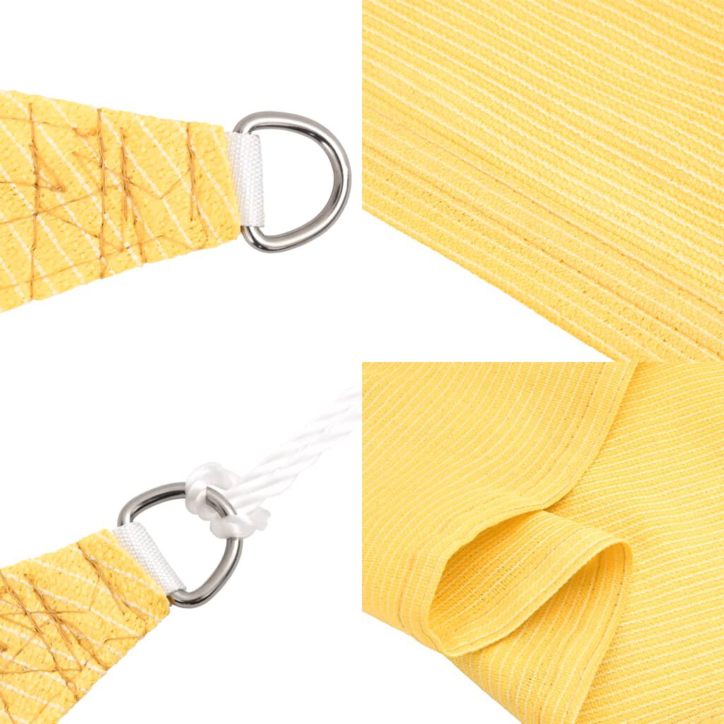 Beige trapezium HDPE schaduwdoek detail 6
