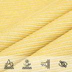 Beige trapezium HDPE schaduwdoek detail 7