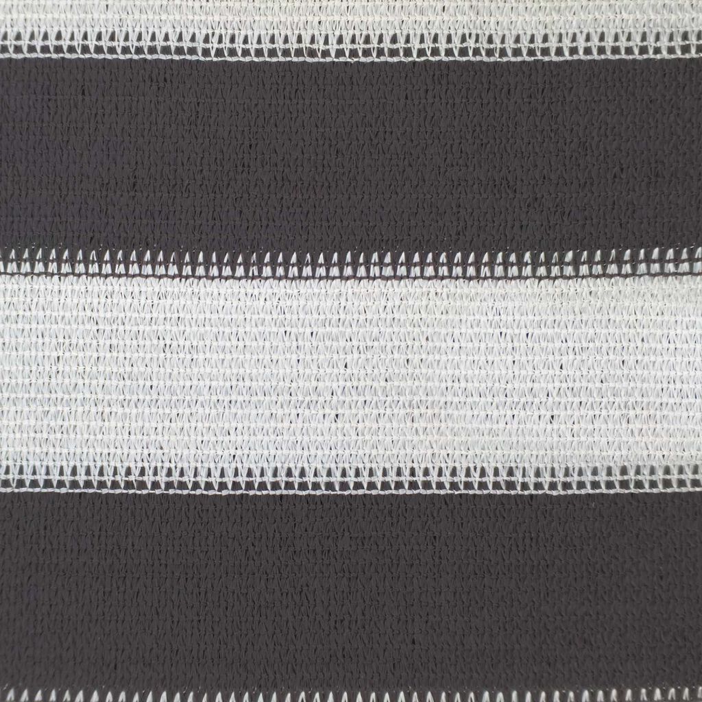 Antraciet/wit driehoekig HDPE schaduwdoek detail 6
