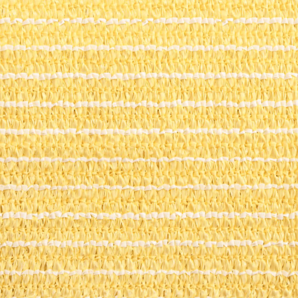 Beige trapezium HDPE schaduwdoek detail 9